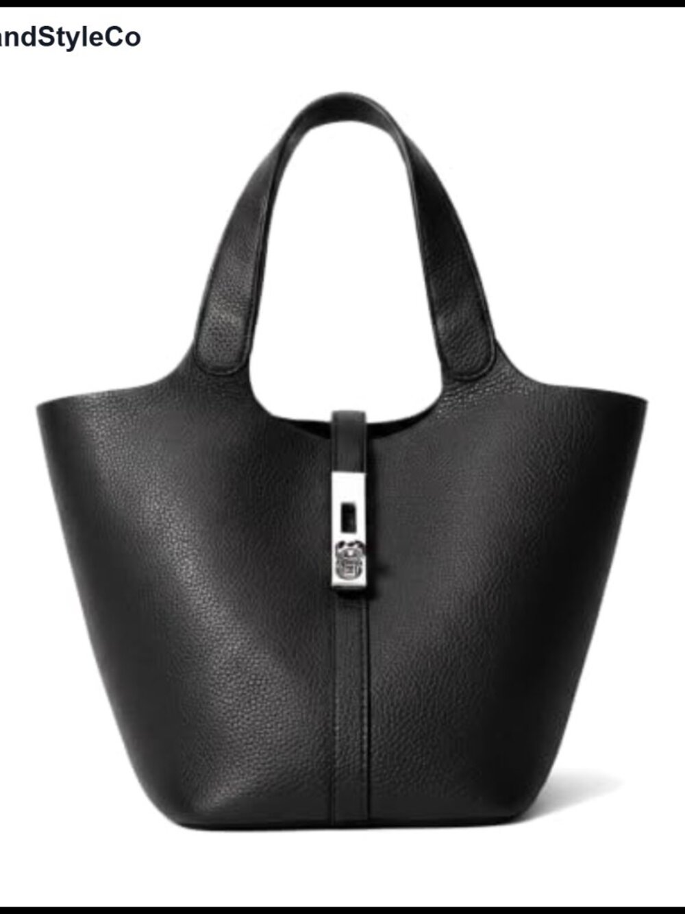 Vegan Leather Bucket Purse Top Handle Handbag with Detachable Small Purse